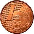 Moeda de R$0,01 de 2001 Reverso