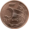 Moeda de R$0,05 de 2001 Reverso