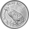 Moeda de 100 cruzeiros peixe boi Anverso